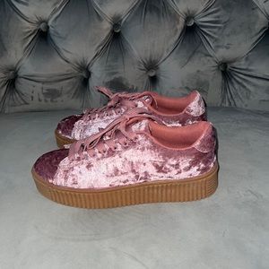 Pink platform sneakers